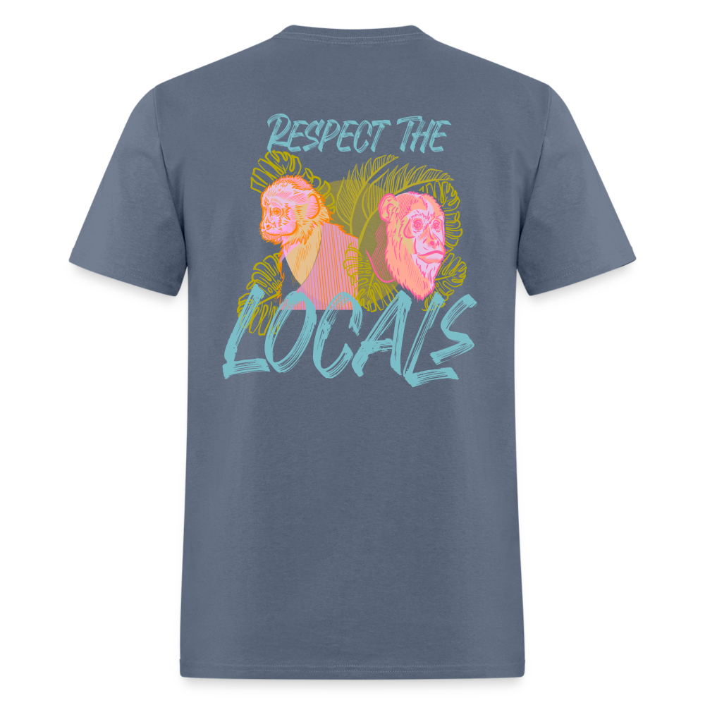 #7 Respect The Locals Unisex Classic T-Shirt - Blue Logo - denim