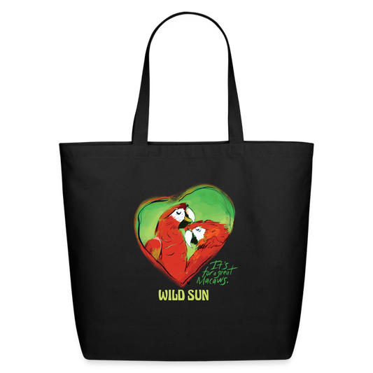 Great Macaws Cotton Tote - black