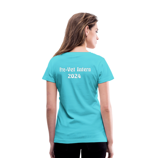 Women's V-Neck T-Shirt Pre-Vet Intern 2024 - aqua