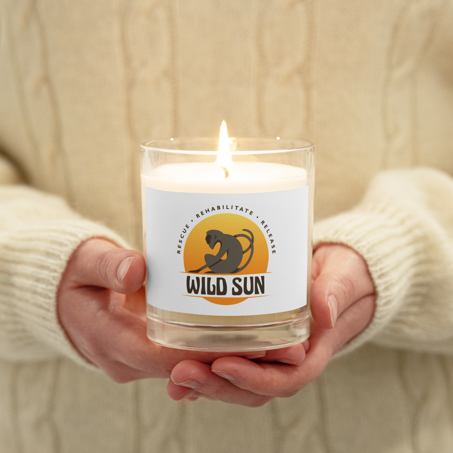 #2 Wild Sun Glass jar soy wax candle Color Logo