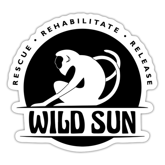 Wild Sun Sticker Black Logo - white matte