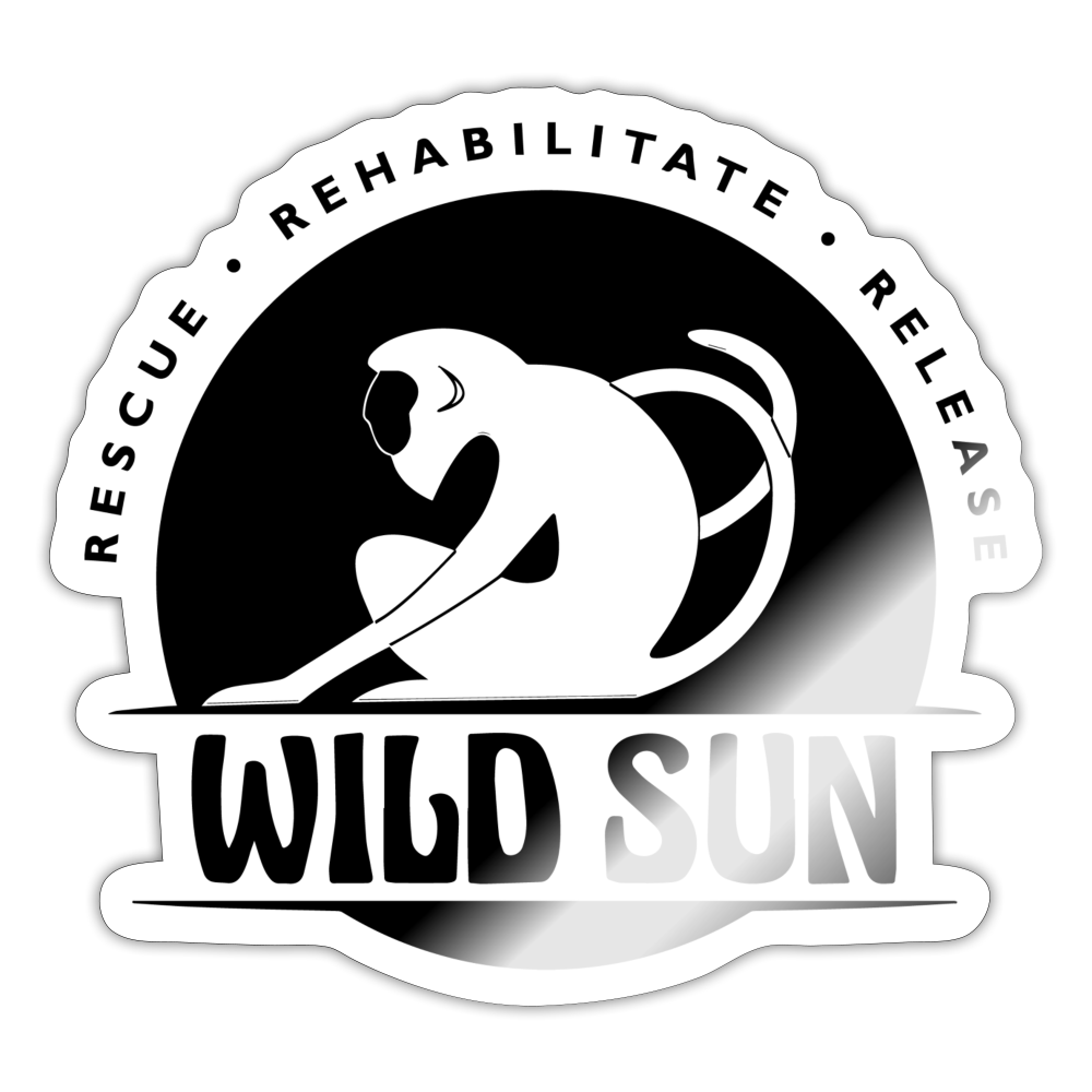 Wild Sun Sticker Black Logo - white glossy