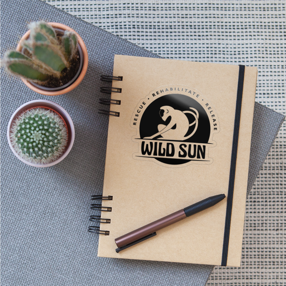 Wild Sun Sticker Black Logo - transparent glossy