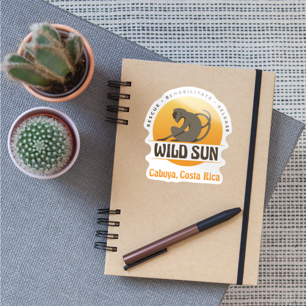 Wild Sun Cabuya Sticker Color Logo - white glossy