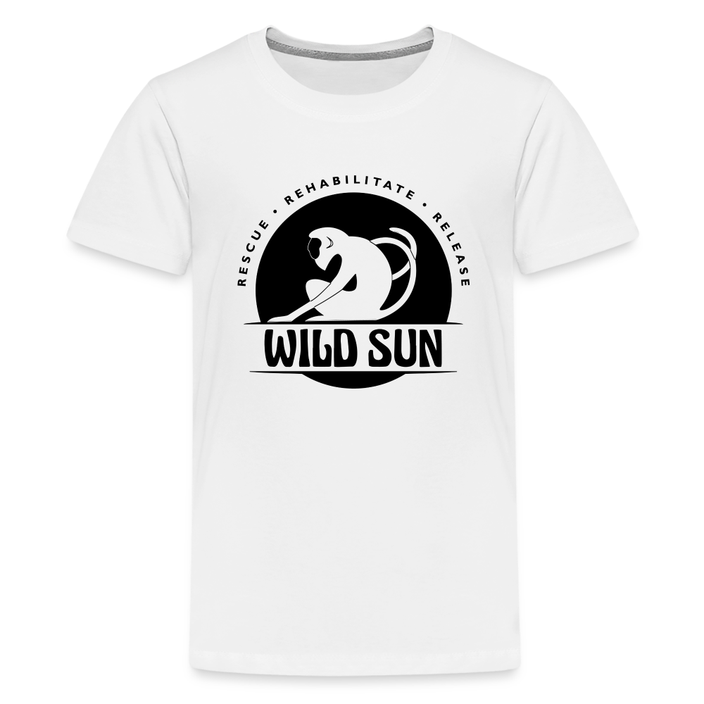 Wild Sun Kids' Premium T-Shirt Black Logo - white