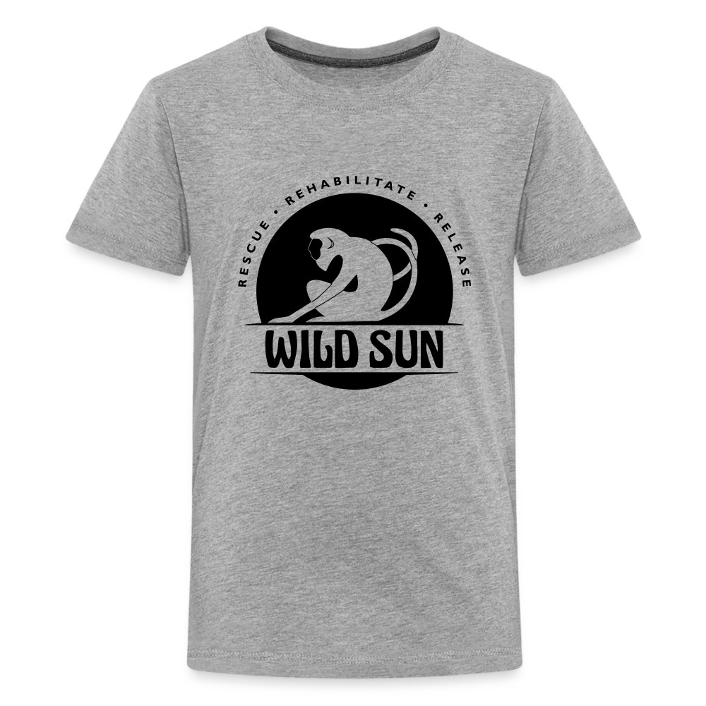 Wild Sun Kids' Premium T-Shirt Black Logo - heather gray