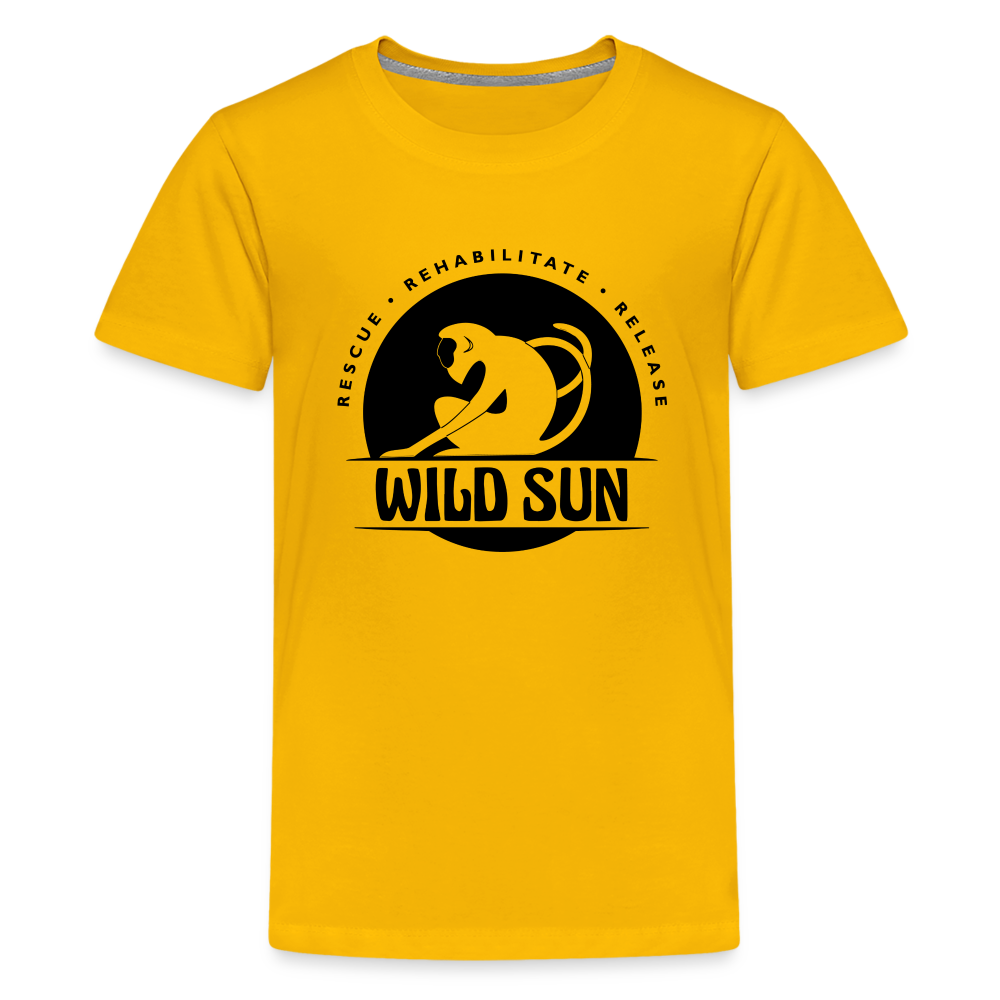 Wild Sun Kids' Premium T-Shirt Black Logo - sun yellow