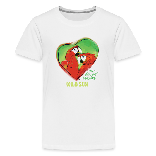 Great Macaws Kids' Premium T-Shirt - white