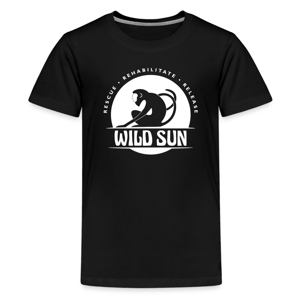 Wild Sun Kids' Premium T-Shirt White Logo - black