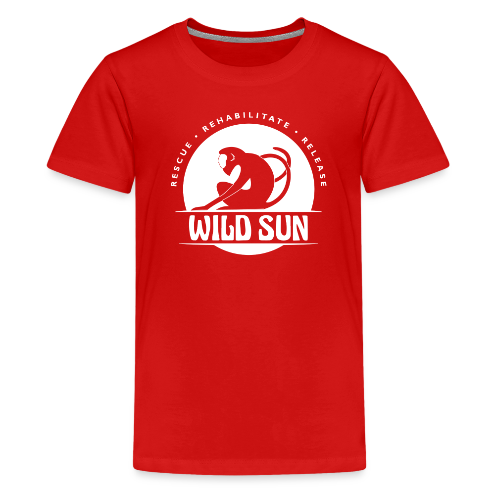Wild Sun Kids' Premium T-Shirt White Logo - red