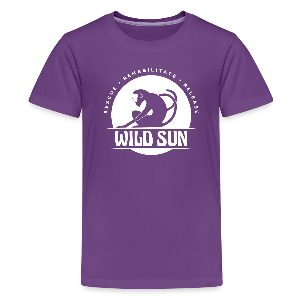 Wild Sun Kids' Premium T-Shirt White Logo - purple