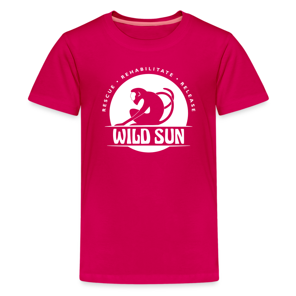 Wild Sun Kids' Premium T-Shirt White Logo - dark pink