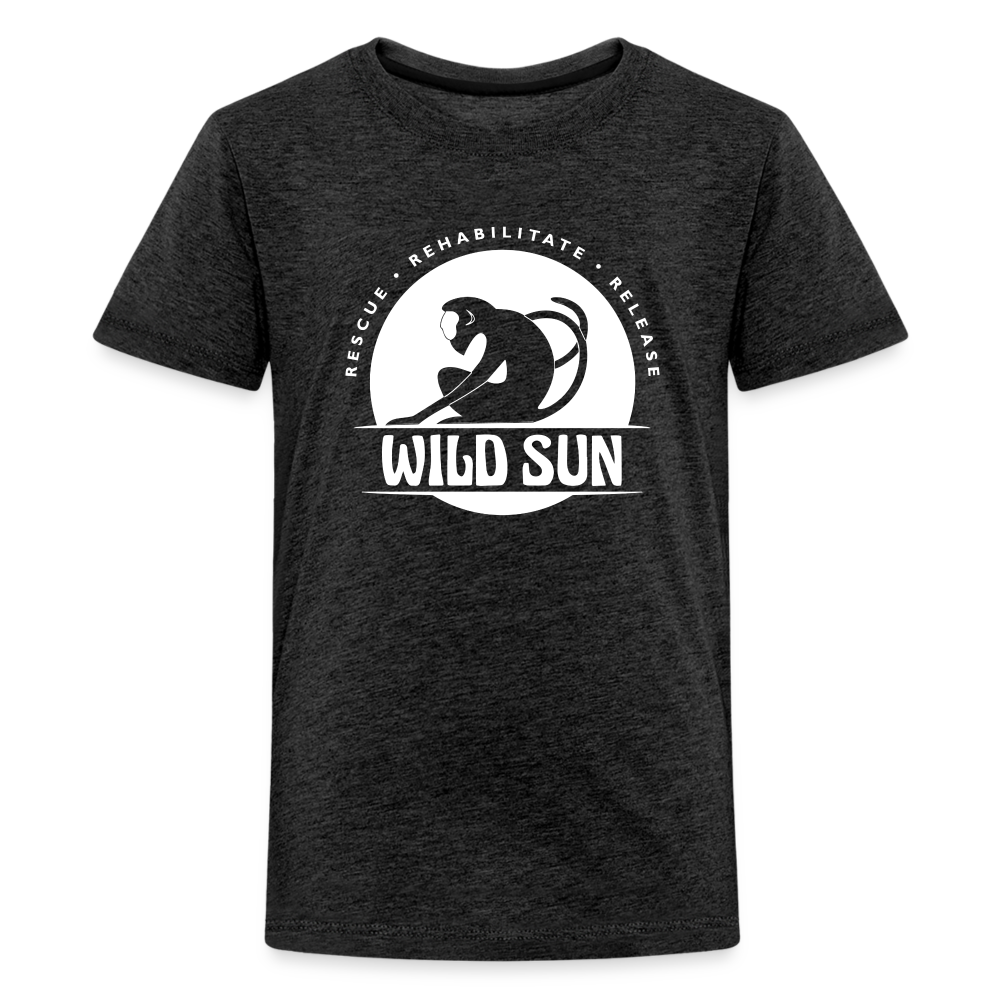 Wild Sun Kids' Premium T-Shirt White Logo - charcoal grey
