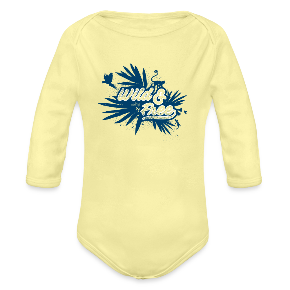 Wild & Free Organic Long Sleeve Baby Bodysuit - washed yellow