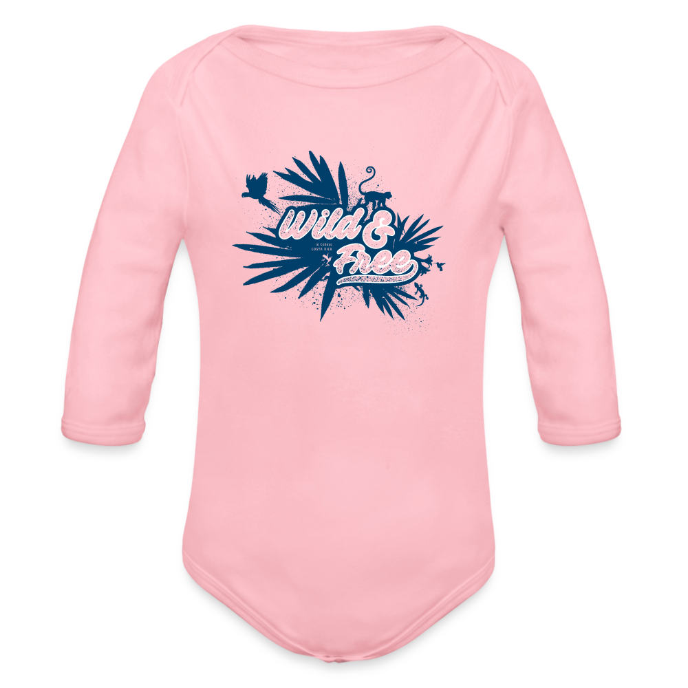 Wild & Free Organic Long Sleeve Baby Bodysuit - light pink