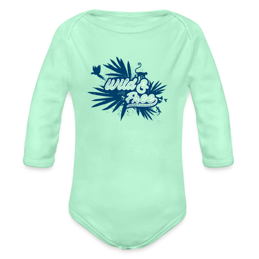 Wild & Free Organic Long Sleeve Baby Bodysuit - light mint