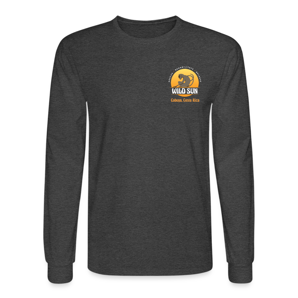 Wild Sun Men's Long Sleeve T-Shirt Color Logo - heather black
