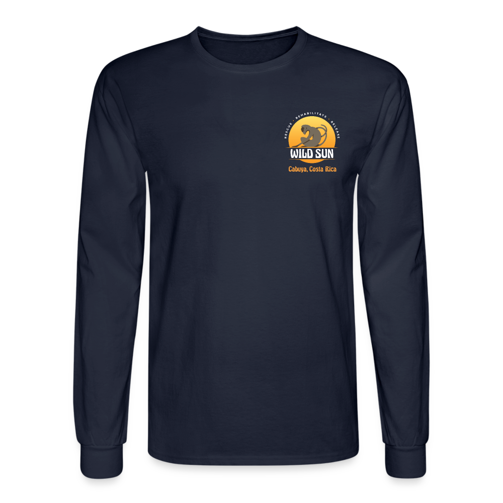 Wild Sun Men's Long Sleeve T-Shirt Color Logo - navy