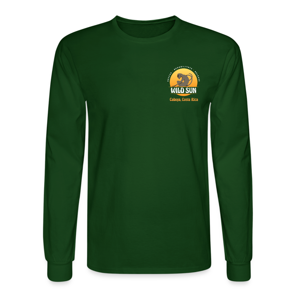 Wild Sun Men's Long Sleeve T-Shirt Color Logo - forest green