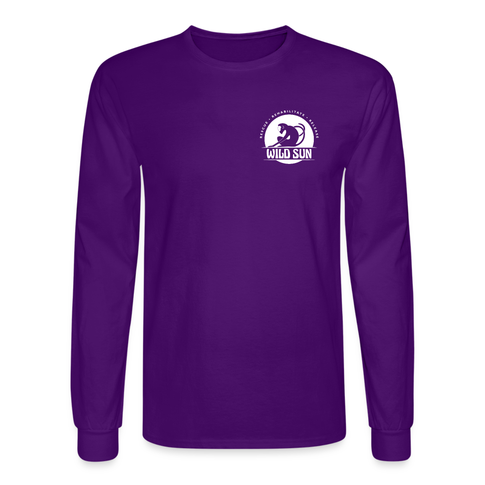 Wild Sun Men's Long Sleeve T-Shirt White Logo - purple