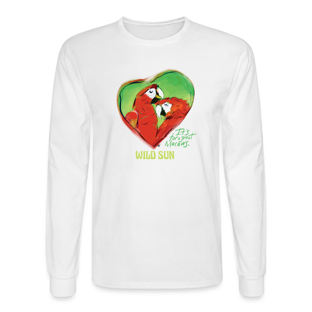 Great Macaws Men's Long Sleeve T-Shirt - white