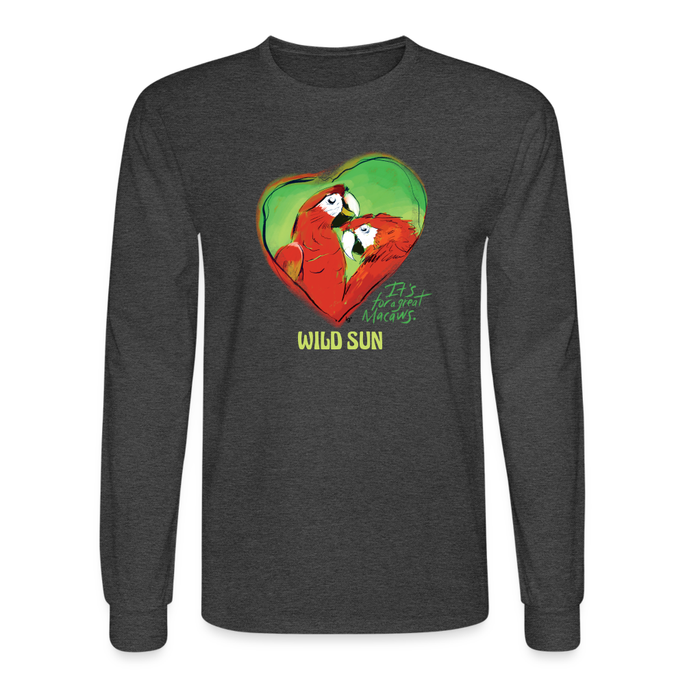 Great Macaws Men's Long Sleeve T-Shirt - heather black