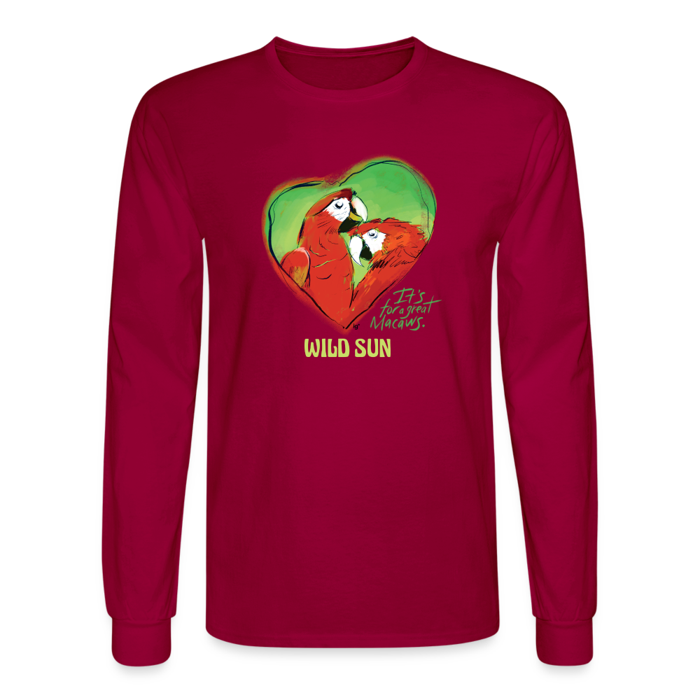 Great Macaws Men's Long Sleeve T-Shirt - dark red