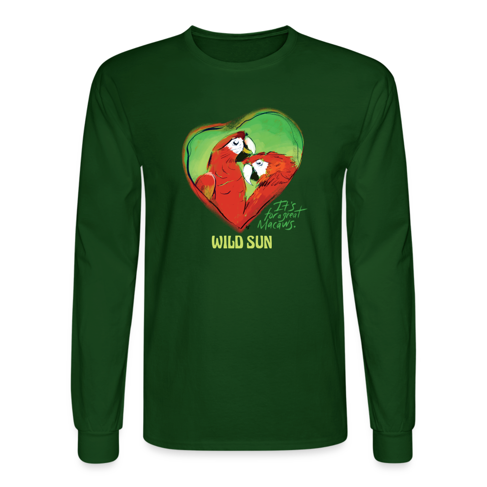 Great Macaws Men's Long Sleeve T-Shirt - forest green