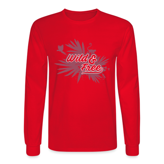 Wild & Free Men's Long Sleeve T-Shirt Red - red