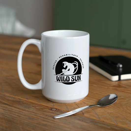 Wild Sun Coffee/Tea Mug 15 oz Black Logo - white