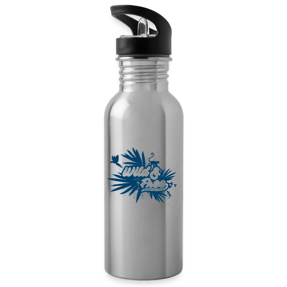 Wild & Free Water Bottle - silver