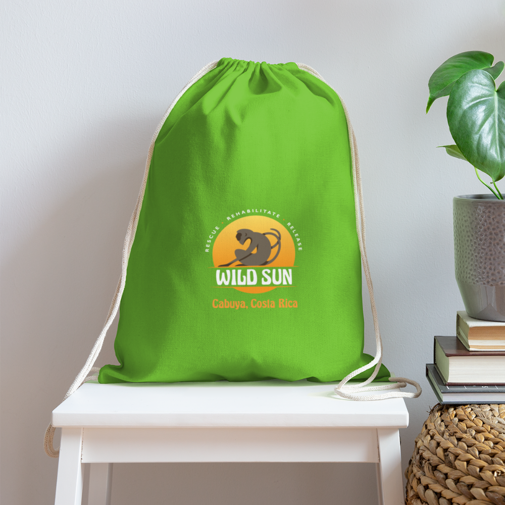 Wild Sun Cotton Drawstring Bag Color Logo - clover