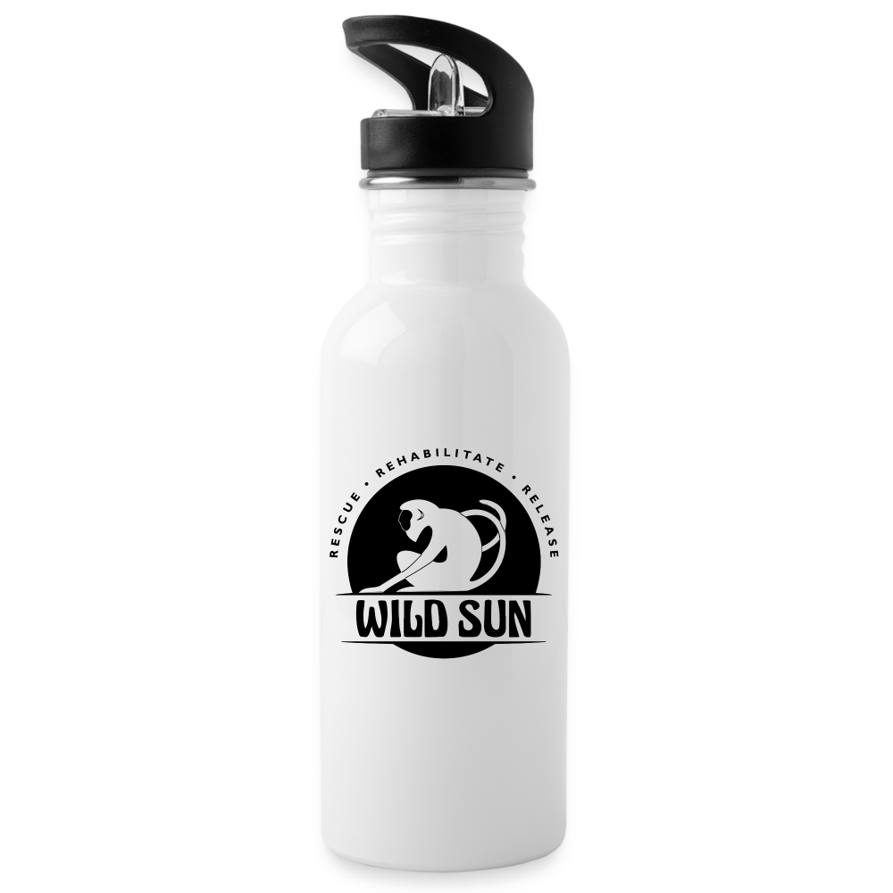 Wild Sun Water Bottle Black Logo - white