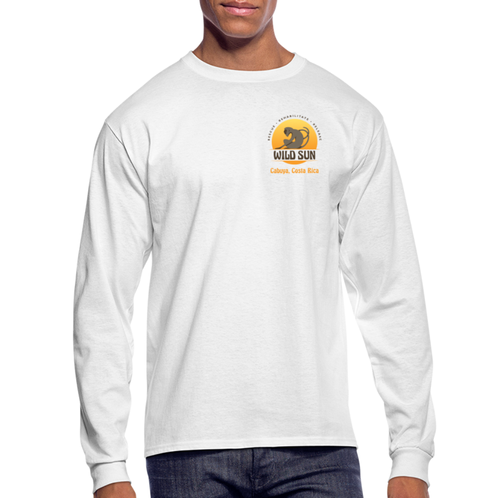 Go Wild Men's Long Sleeve T-Shirt Color Logo - white