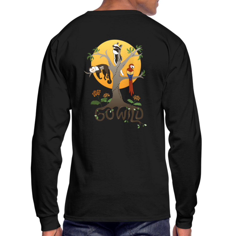 Go Wild Men's Long Sleeve T-Shirt Color Logo - black