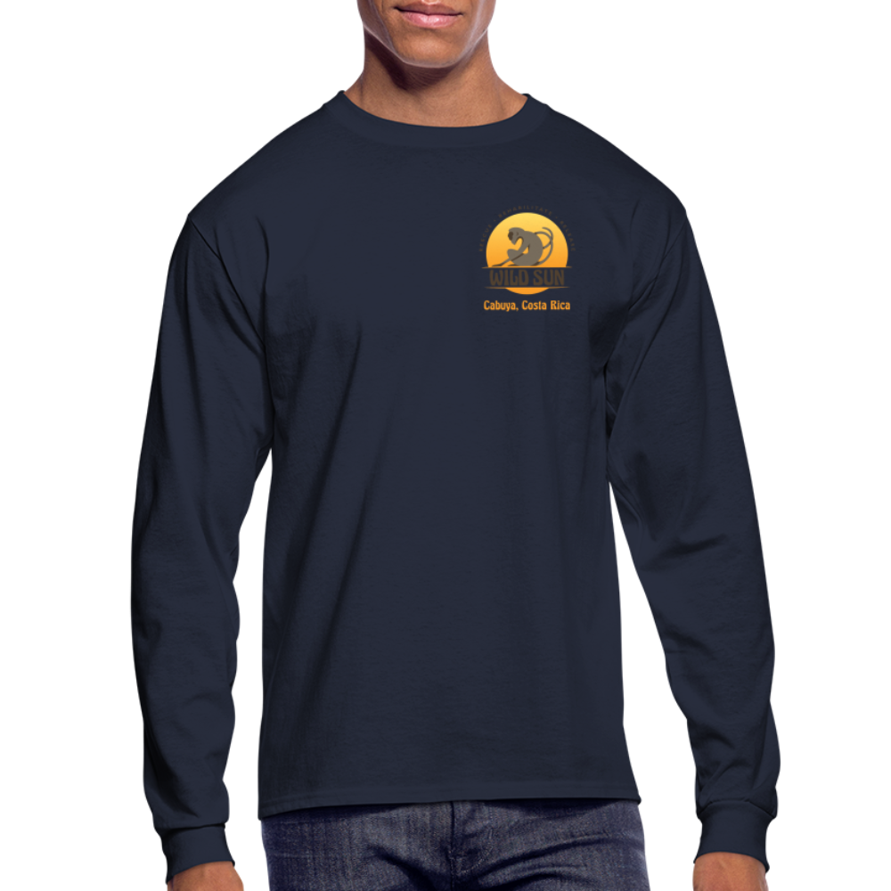 Go Wild Men's Long Sleeve T-Shirt Color Logo - navy