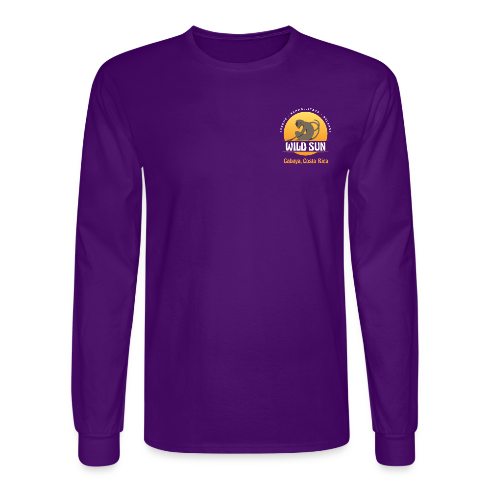 Go Wild Men's Long Sleeve T-Shirt White Graphic - purple