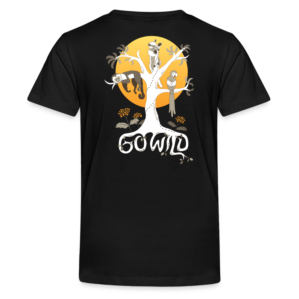 Go Wild Kids' Premium T-Shirt White Graphic - black